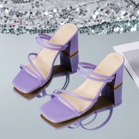 2022 brand summer women slipper slides female peep toe square heel sandal ytmtloy indoor zapatillas mujer casa ladies sandals