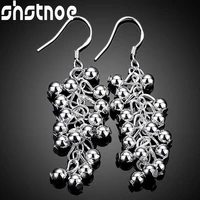 925 sterling silver smooth grape beads drop earrings for women jewelry fashion wedding engagement party gift