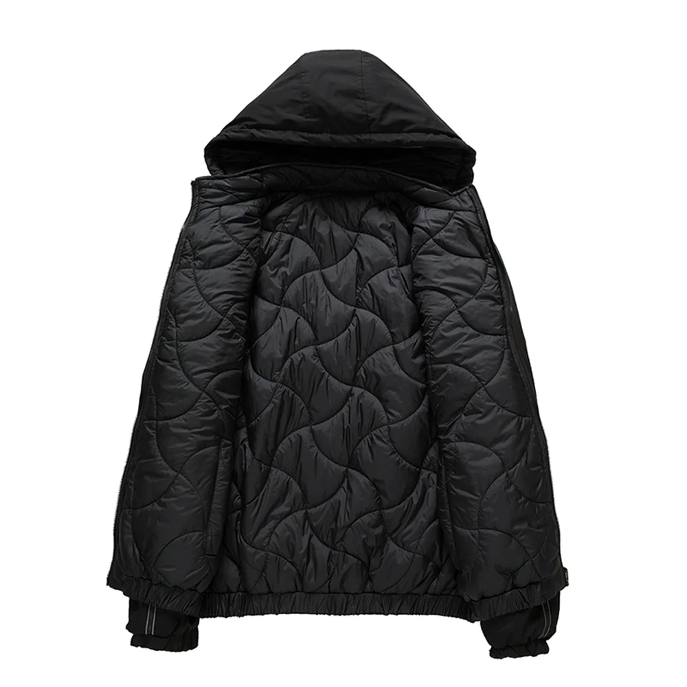 2022 New Men's Winter Coat Double-sided Spliced Men's Parka Casual Hat Detachable Warm Outdoor Blazer