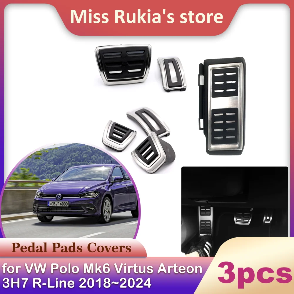 Автомобильные тормозные педали для Volkswagen VW Polo Mk6 Virtus Arteon R-Line 2018 ~ 2024 2019 2020 2021 2022 2023