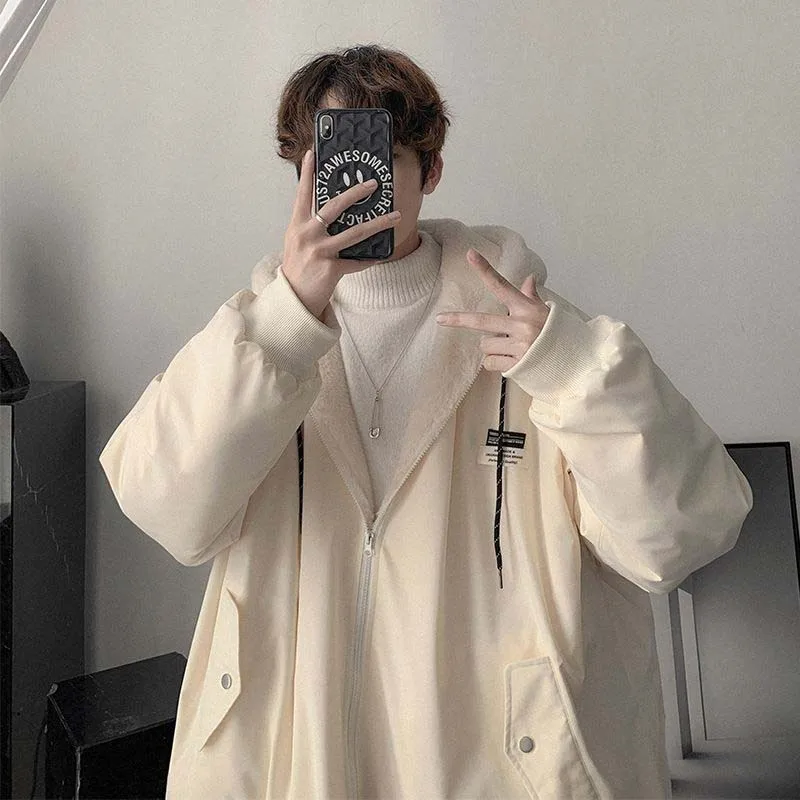 Короткая стильная женская парка с капюшоном двухсторонняя теплая из овечьей