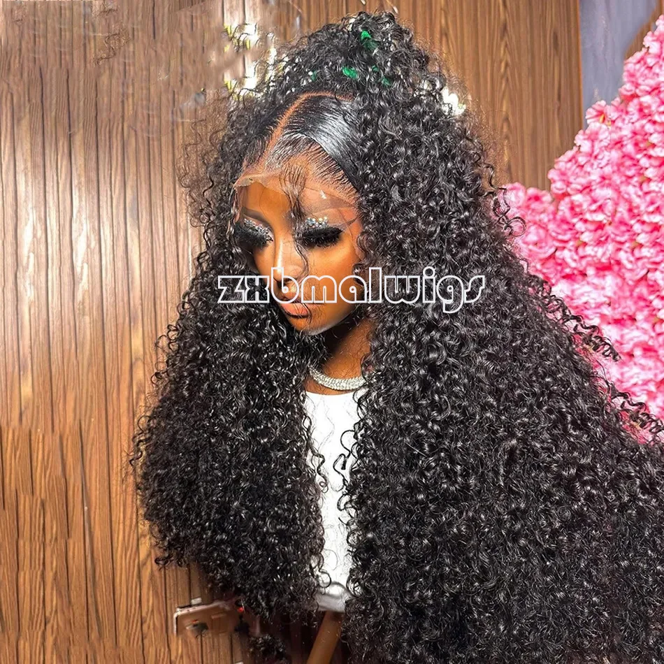 Парик черный кудрявый из синтетических волос 26 дюймов без клея