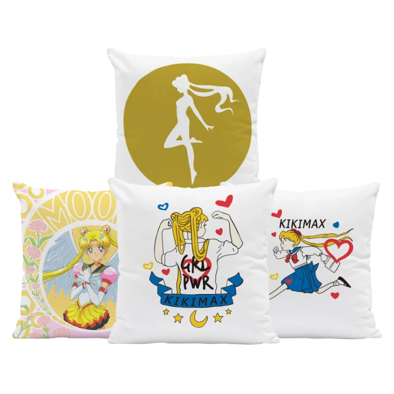 

High Fashion Cushions Covers Sailor Mars Venus Running Girl Flower Star Love Moon Decor Coussins Holiday Chair Children