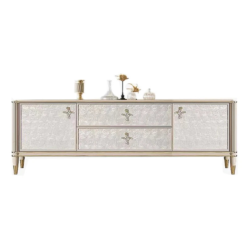 Белая подставка для телевизора современная роскошная новая стильная кремовая с