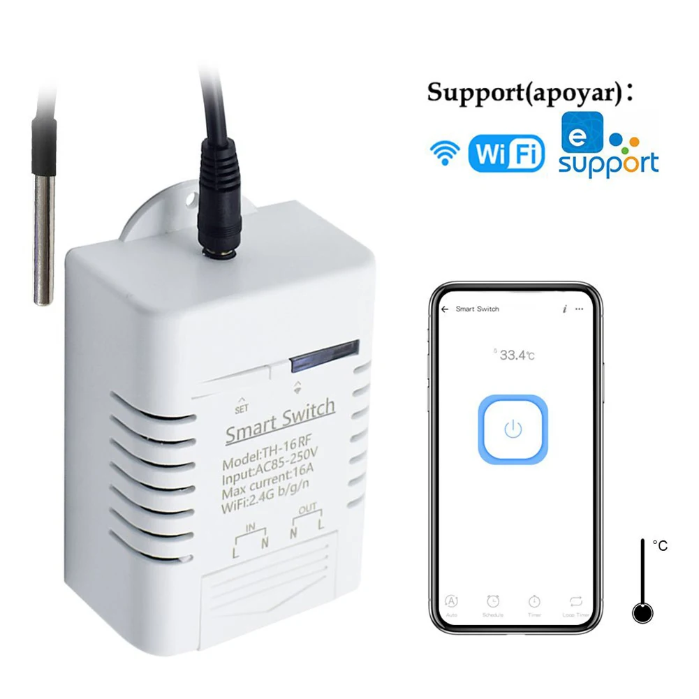 

Smart Switch Temperature Sensor DS18B20 High Accuracy Home Remote Control Timing Waterproof WiFi Wireless With Probe Brand New