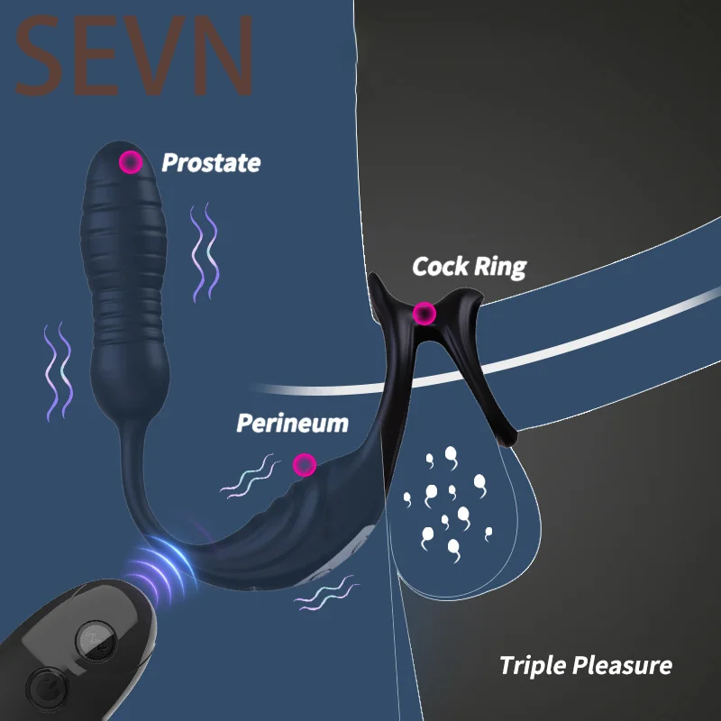 Вибрирующая Анальная пробка для мужчин телескопическая массажер простаты