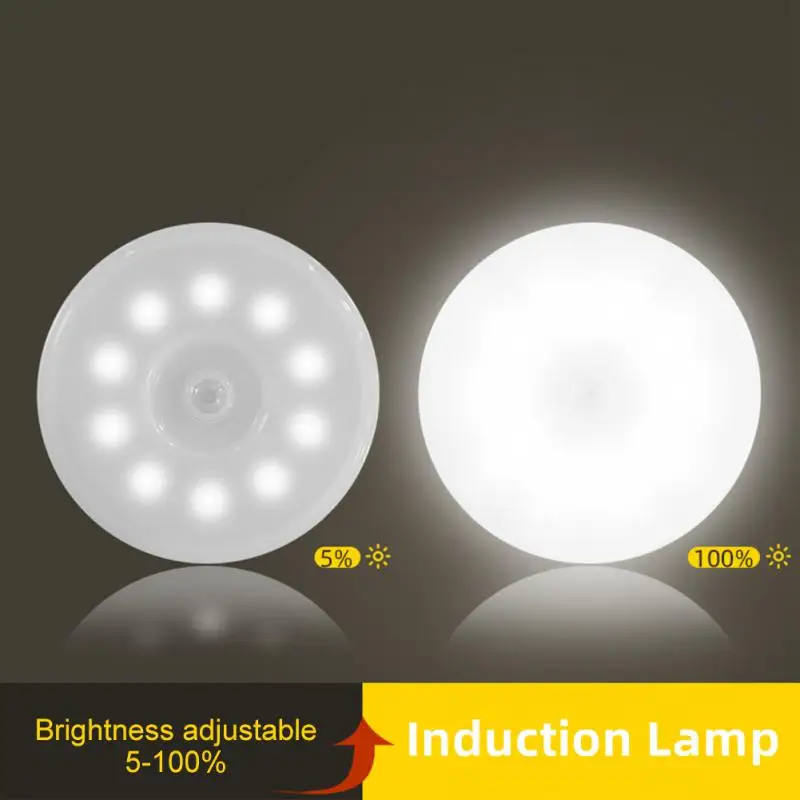 

LED Night Light Induction Motion Sensor Light USB Chargeable Wall Lamp Living Room Bedroom Bedside Cabinet Corridor Closet Stair