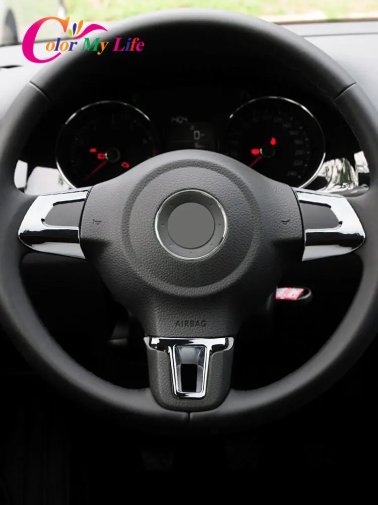 Чехол-наклейка на панель рулевого колеса для Volkswagen VW GOLF 6 MK6 POLO JETTA MK5 Bora ABS