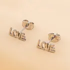 Модные Простые минималистичные серьги-гвоздики из нержавеющей стали с сердечком и геометрическим узором для женщин, необычные серьги для пирсинга, ювелирные изделия в подарок