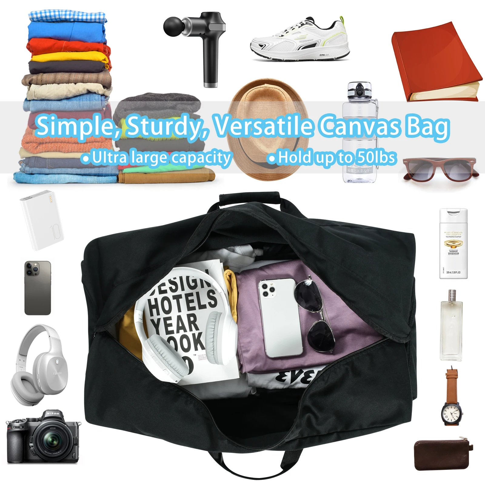 Men's Gym Bag Fitness Training Outdoor Travel Sports Tote Multifunctional 24