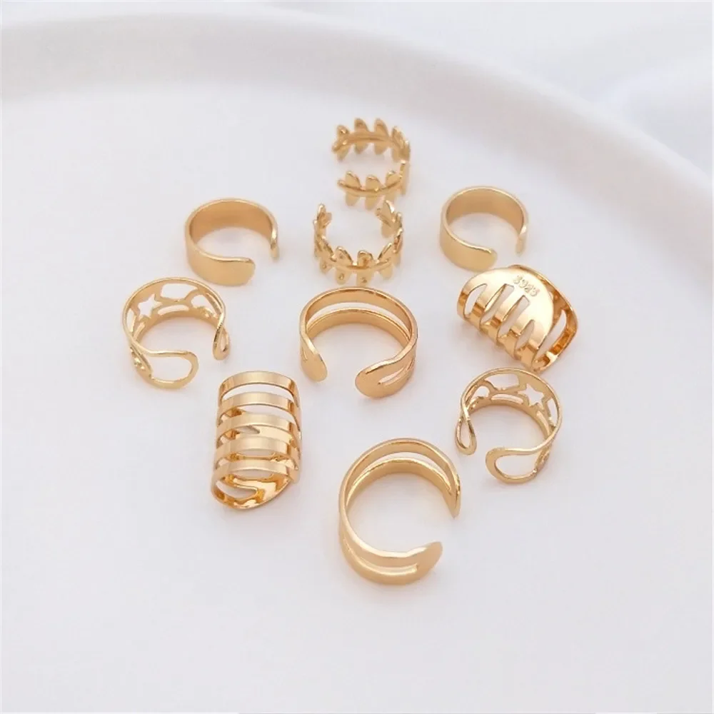 14-каратное позолоченное C-образное зажим для ушей без отверстия уха пряжка