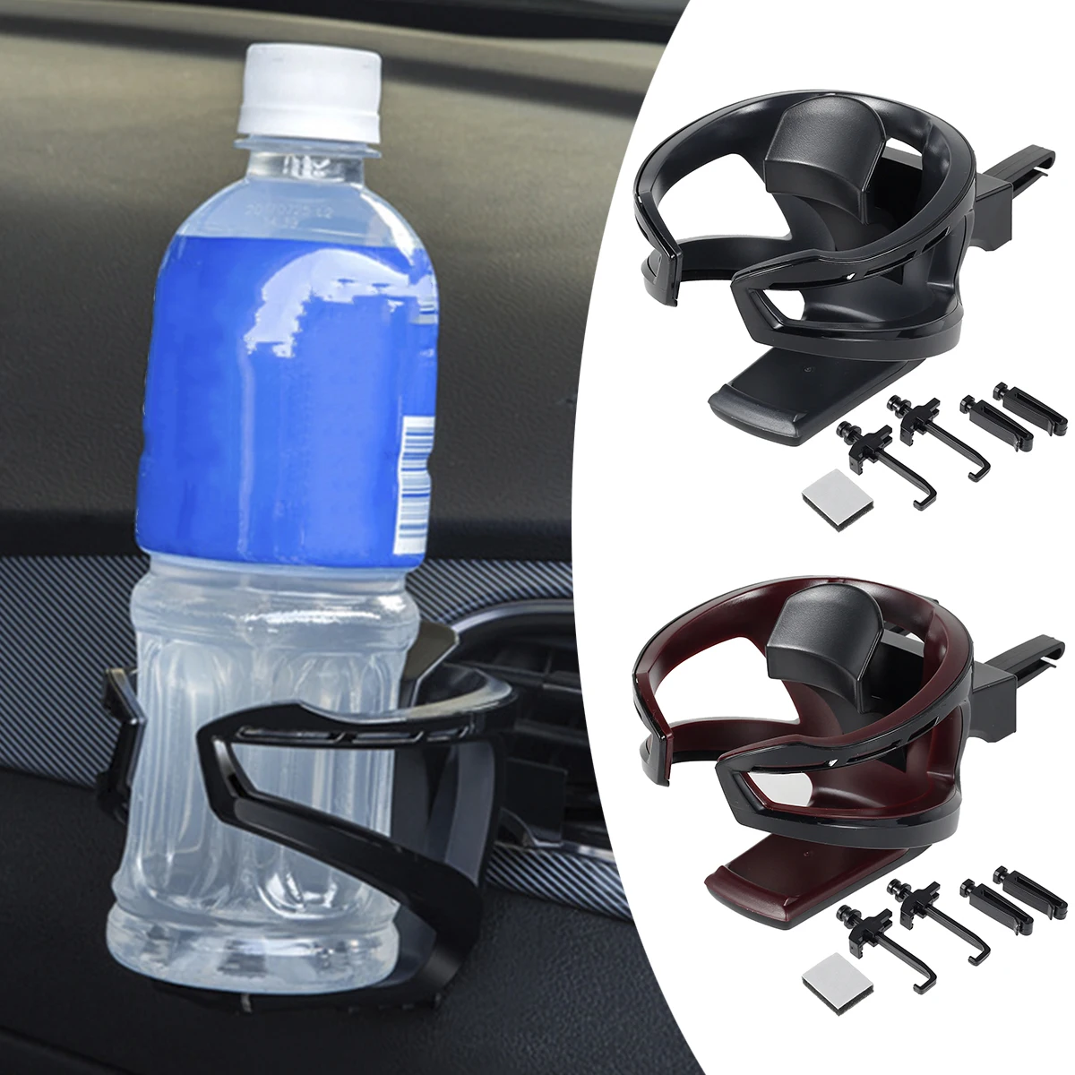

Hot Car Cup Holder with Elastic Sheet Car Bottle Rack with Adjustable Base Car Drink Holder Car Outlet Air Vent Mount Adjustable