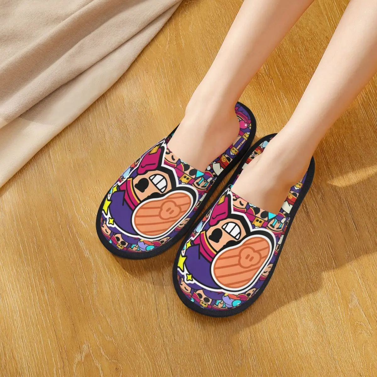 Пушистые тапочки Brawll Emz Spike Squeak нескользящие удобные из пены с эффектом памяти для