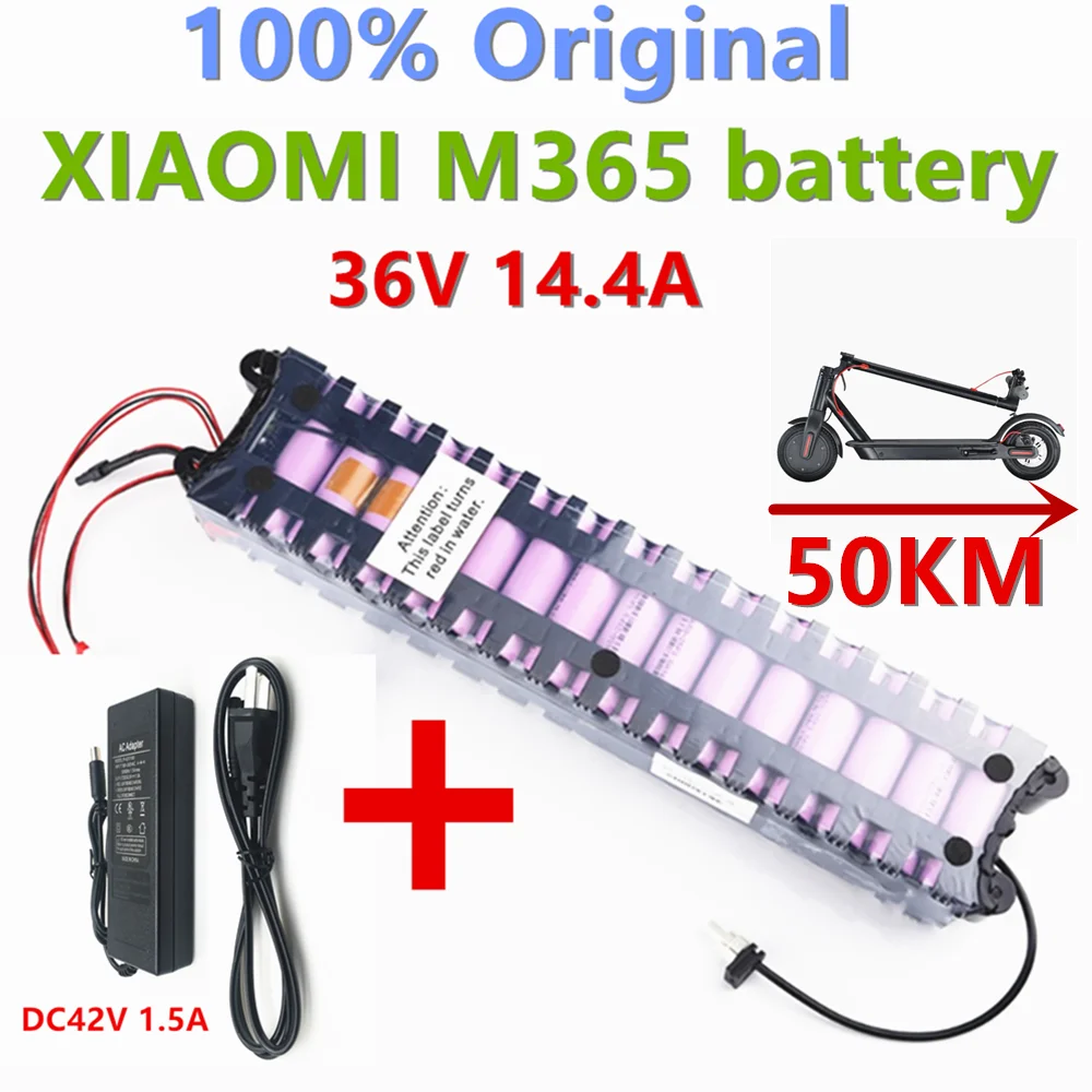 

Original 36V 14.4Ah Battery for Xiaomi M365 Special Battery Pack Electric Scooter Accessories Riding 40km BMS+Charger