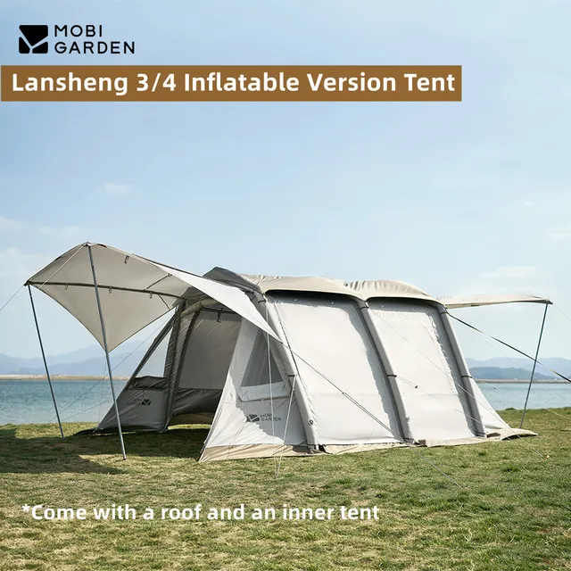 Mobi Garden Outdoor Camping Lansheng 3 /4 Air Column Tent Inflatable Version Family Travel Tent 1