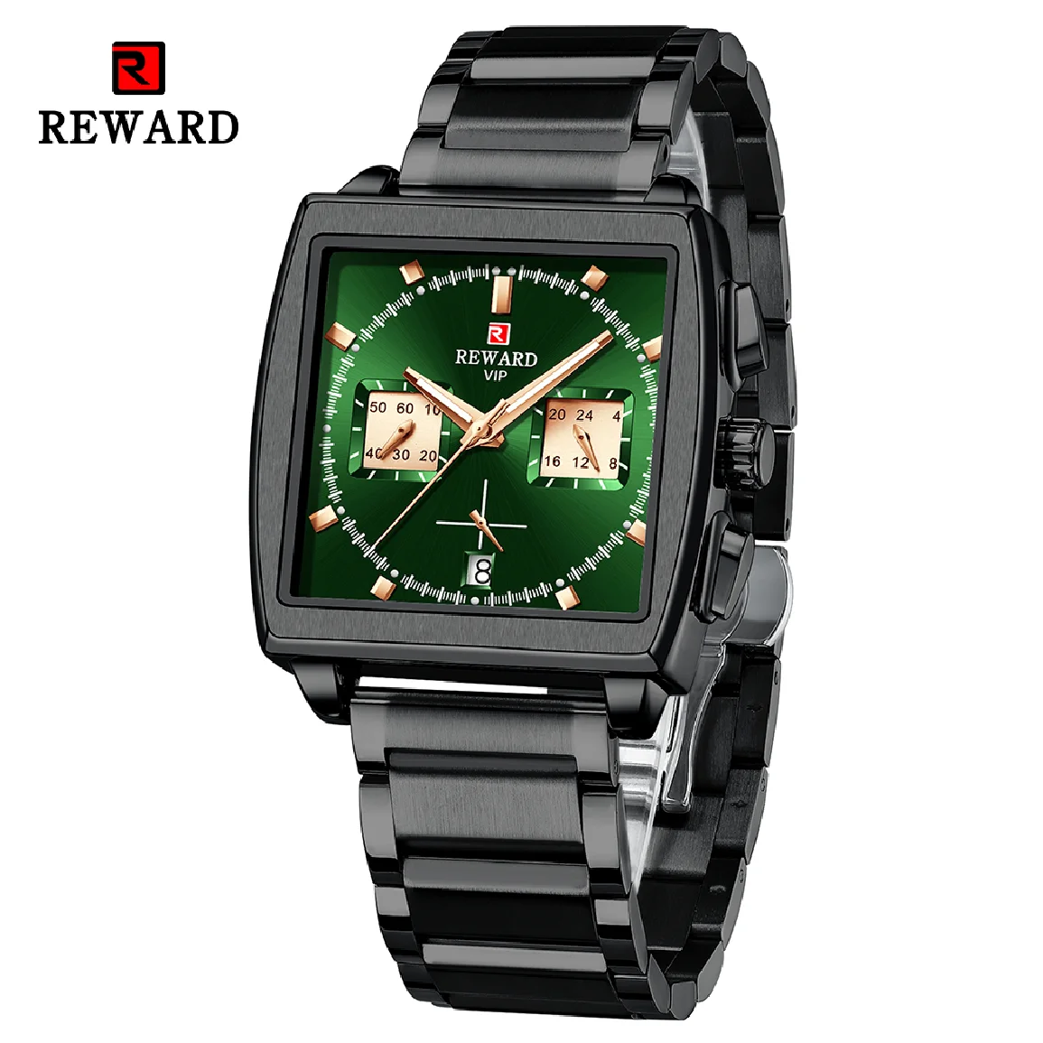 

REWARD Quartz Watch Men Rectangle Wristwatch Male Top Brand Luxury Chronograph Multifunction Business Watch Relogio Masculino