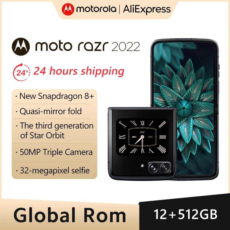 

Смартфон Motorola Moto razr, складной экран 2022 Гц, Snapdragon 8 + Gen1, камера 50 МП, HDR10 + 32 Вт, фронтальная камера
