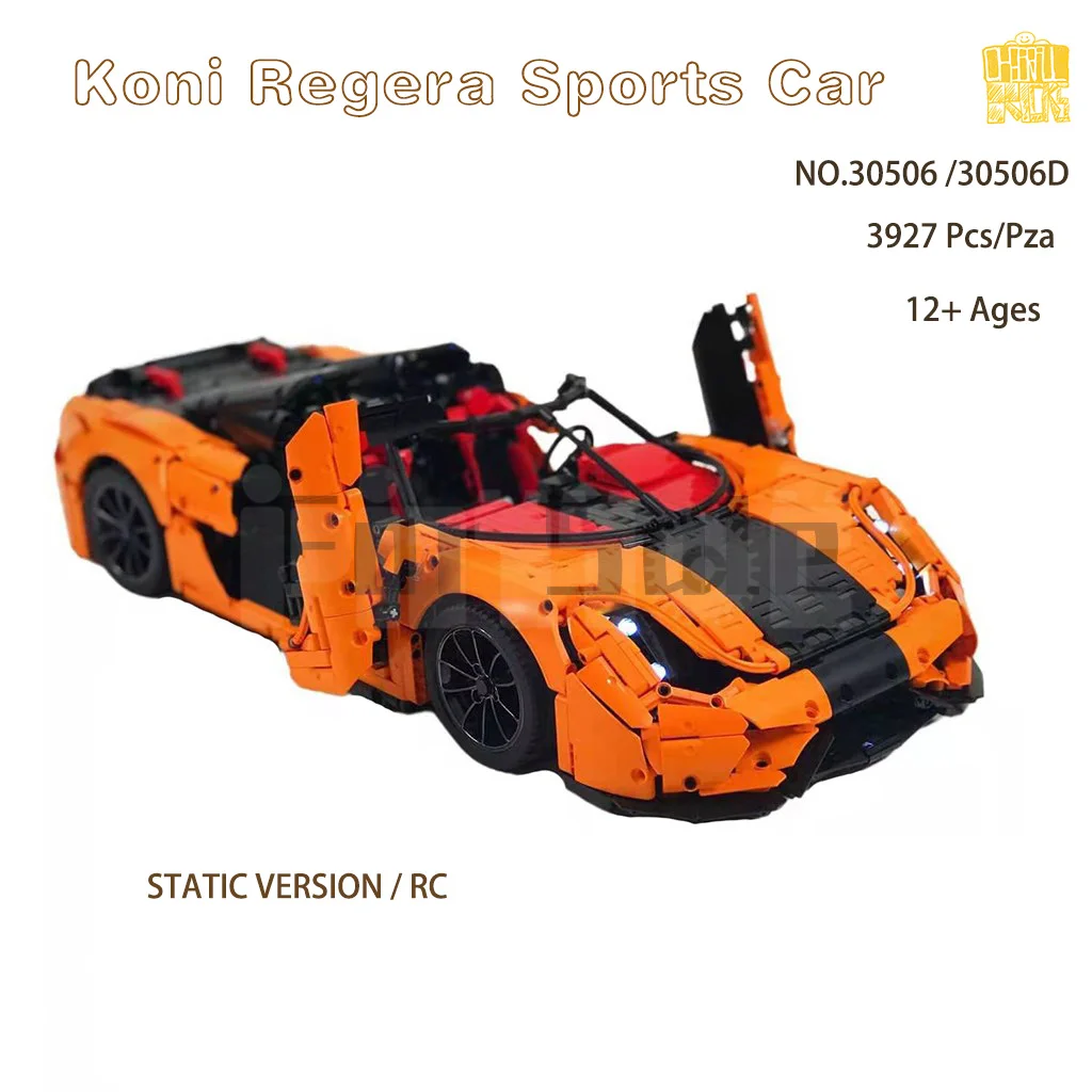 

Moc-30506 Koni Regera, спортивный автомобиль, модель с двойной литиевой батареей, строительные блоки, кирпичи, детские игрушки «сделай сам», подарки на день рождения и Рождество