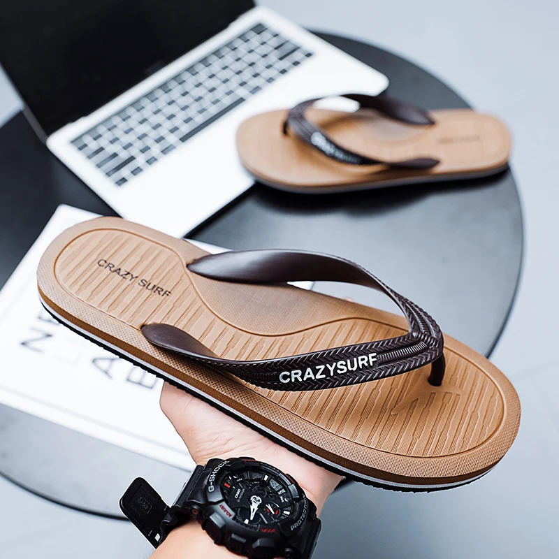 

Мужские шлепанцы, удобная дышащая пляжная обувь, Нескользящие, для душа, модные дизайнерские