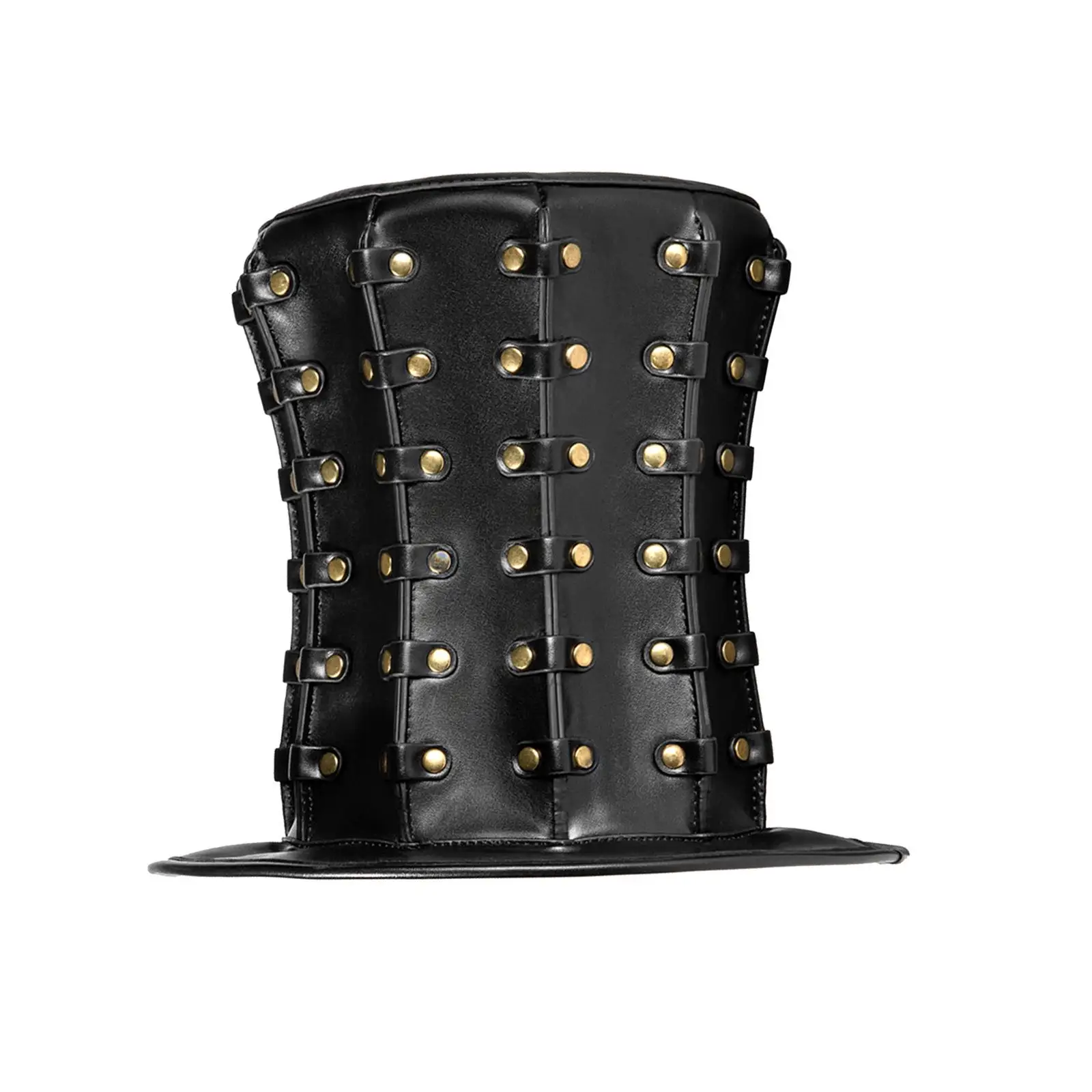 

Punk Hat Headgear PU Butler Hats Dress up Costume Accessory Formal High Top Hat Headwear for Halloween Party Cosplay Masquerade