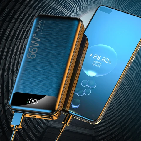 20000 мАч Power Bank PD 66 Вт Портативное зарядное устройство с быстрой зарядкой Powerbank для iPhone 16 Samsung Huawei Xiaomi Внешняя запасная батарея
