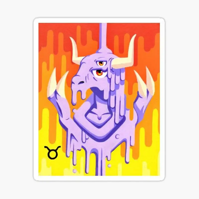 

Стикер для ноутбука Drippy Trippy Taurus, декор для спальни, машины, милый мультяшный модный чемодан для общественных мест