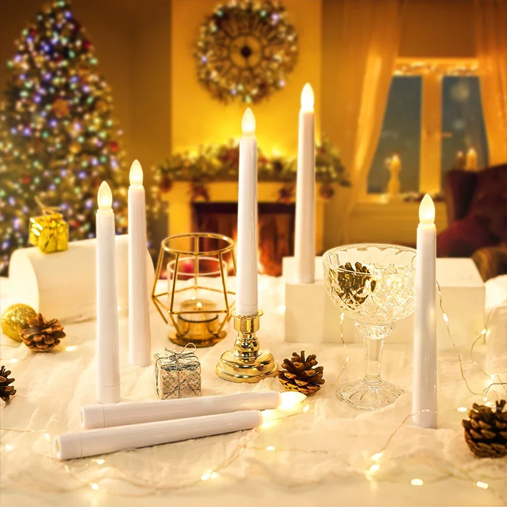 6 шт./набор беспламенные Свечи с подсвечником