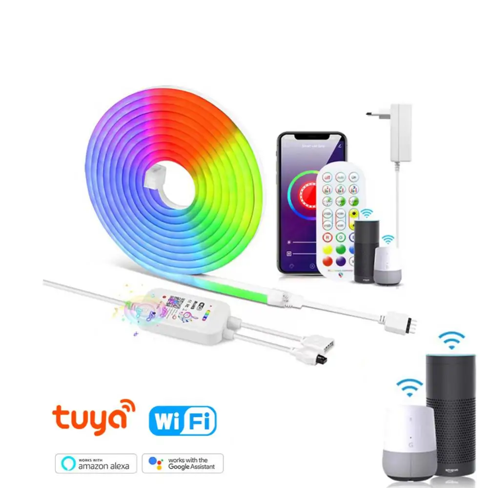 

Rgb Led Neon Tuya Smart Home Wifi Flex Led Light Strip Nursery Wall Birthday Wedding Decoration Night Neon Happy Birthday Light