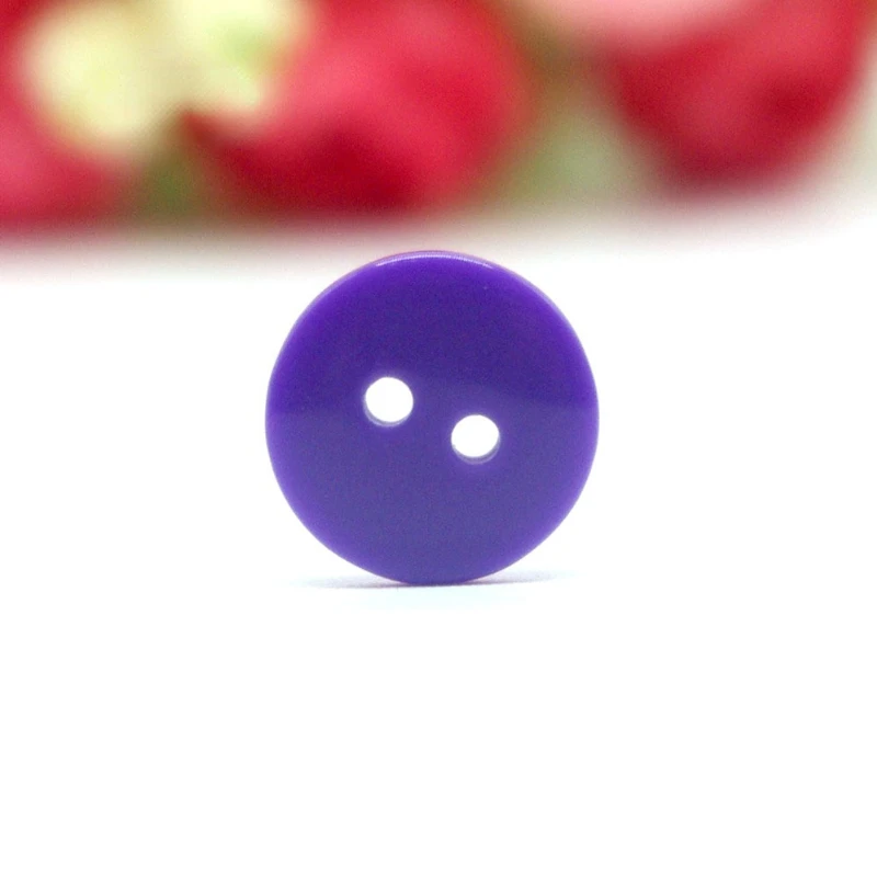 

50PCs Decorative Buttons Purple 2 Holes 12.5mm Sewing Resin Buttons Flatblck Scrapbooking S1012