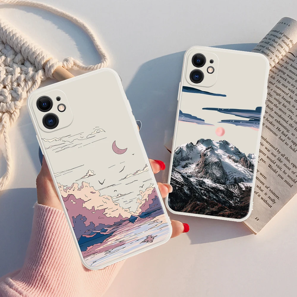 Чехол Snow Mountain для телефона Samsung S22 S21 S20 Ultra Plus FE A53 A73 A52S 5G A33 A72 A50 A32 23 A51 A71 мягкий
