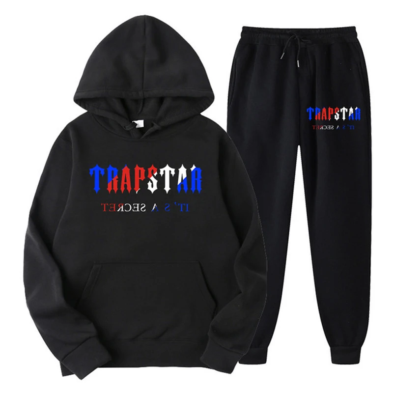 Trapstar - Men's Fashion Printed Sweatshirt, Baggy Hoodie and Sweatpants Suit For Running, Street Hip Hop, Golf, Korean Fashion