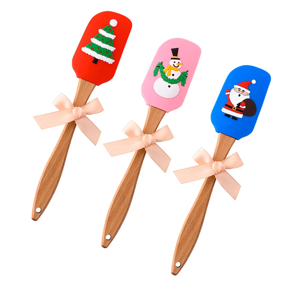 

Spatula Christmas Scrapercake Spatulas Cheese Silicone Spreader Mixing Holiday Baking Snowman Cookie Brush Decorating Pan Dish