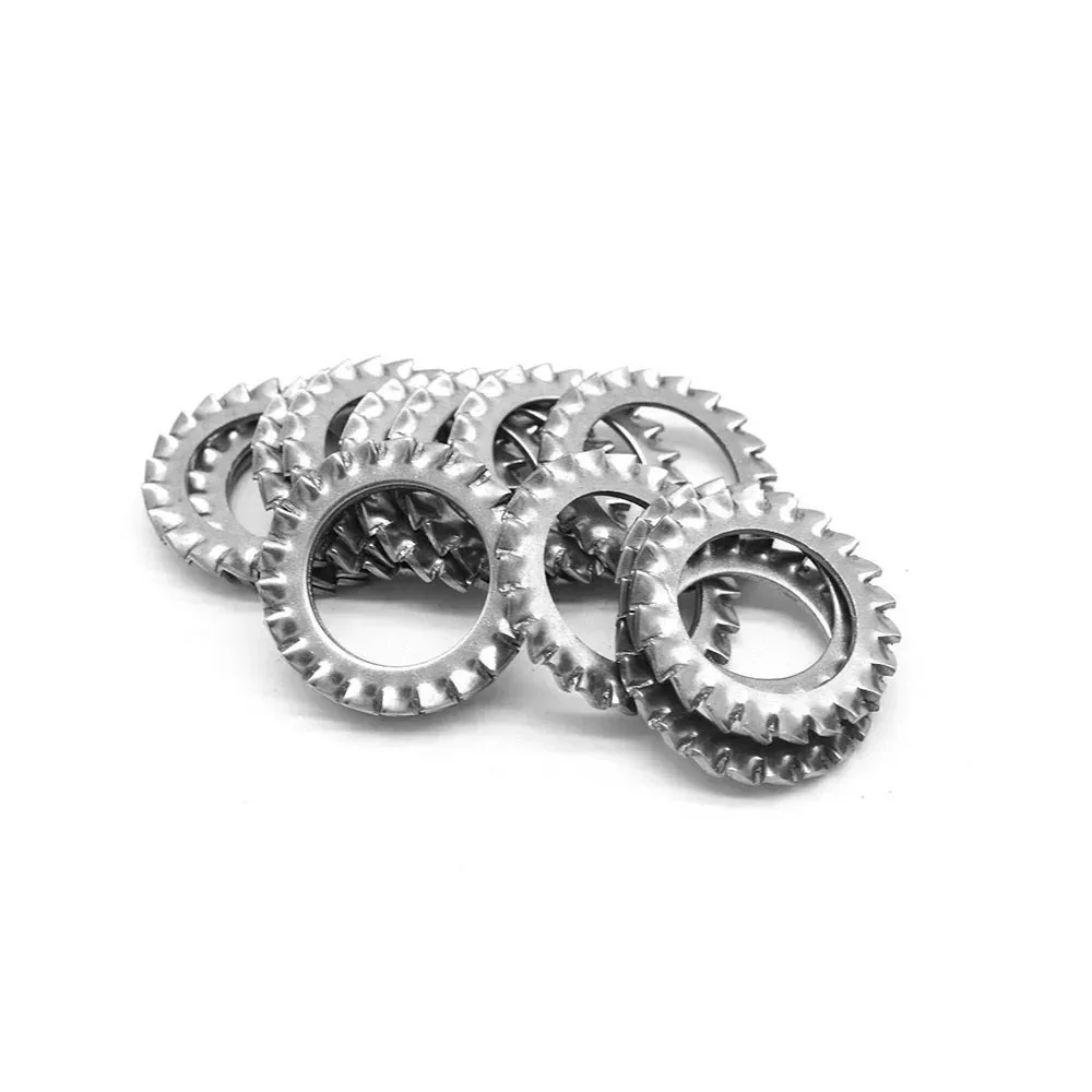304 нержавеющая сталь DIN6798A внешняя зубчатая Стопорная шайба M3 M4 M5 M6 M8 M10 M12 M20 DIN6797J