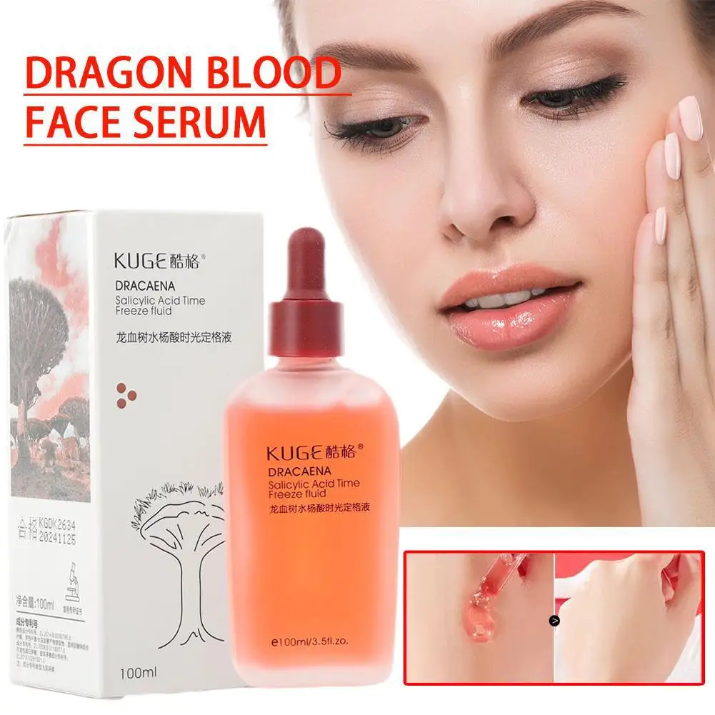 

100ml Dragon Blood Salicylic Acid Time Freeze Fluid Skin Anti Aging Serum Rejuvenation Finely Moisturizing Face Tone Bright L8L1