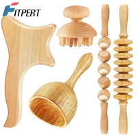 1 set wood massage roller wooden therapy massage tool lymphatic drainage massager massage roller full body muscle pain relief