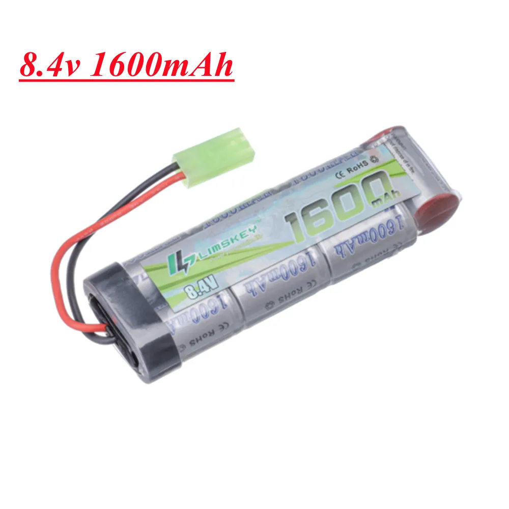 Фото Аккумулятор для страйкбольного оружия 2/3A 8.4V 1600mAh с разъемом Mini Tamiya и USB-зарядкой для M249, M240B, M60, RPK, PKM, G36C №2