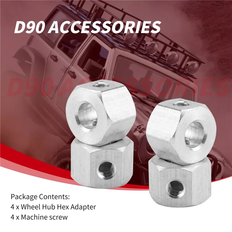 FBIL-4PCS Металлический шестигранный адаптер-комбинатор для ступиц колес от 5 мм до 12 мм для радиоуправляемых моделей WPL D12 C14 C24 B14 B16 MN D90 D91, запчасти для тюнинга (art.: 3920d9c007eba) - 3920d9c007eba
