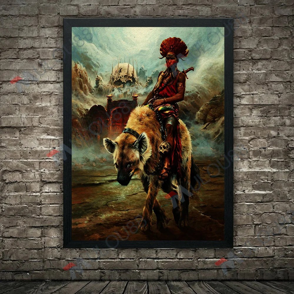 Живопись на холсте &quotЖуткий злой шаман и гондель Райдер&quot