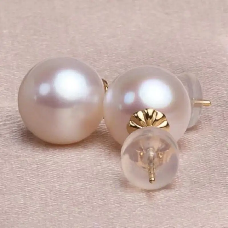 Женские серьги из японского жемчуга круглые натурального золота 18 К Au750