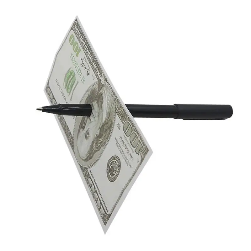 

Adult Magic Props Magic Works The Penetrating Pen Magician's Close Up Misled Pencil Through Dollar Gimmick Paper Bill
