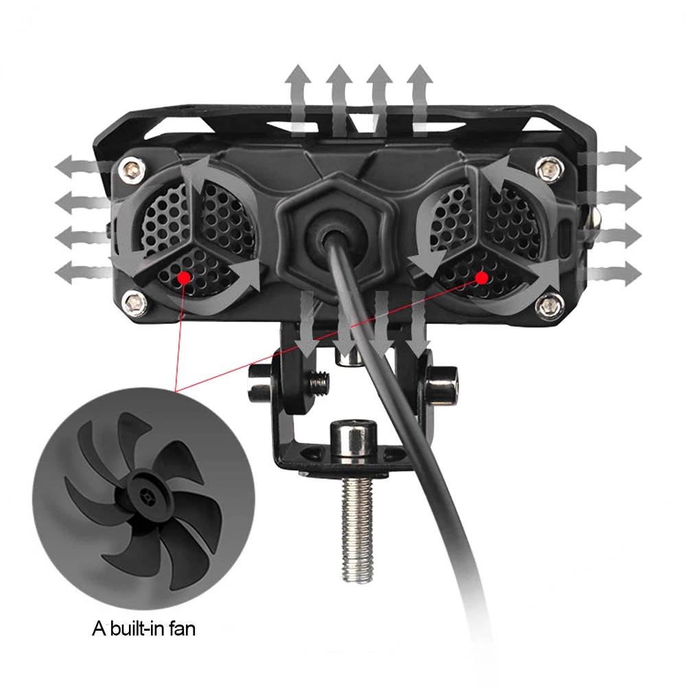 Светодиодная фара для мотоцикла двухцветная ближнего/дальнего света с