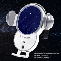 10w qi car phone holder wireless charger for iphone huawei samsung car air vent mount cartoon spaceman holder car accessories