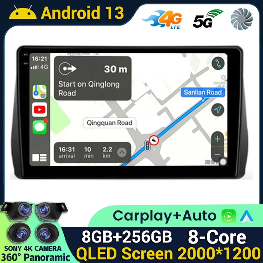 Android 13 Carplay Авто WIFI + 4G для Toyota Wish 2 II XE20 2009 - 2017 автомобильное радио мультимедийный