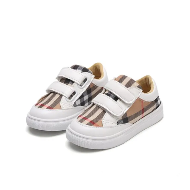 

Женская модная белая обувь в клетку, обувь для мальчиков, кроссовки для маленьких девочек и мальчиков из искусственной кожи, повседневная д...
