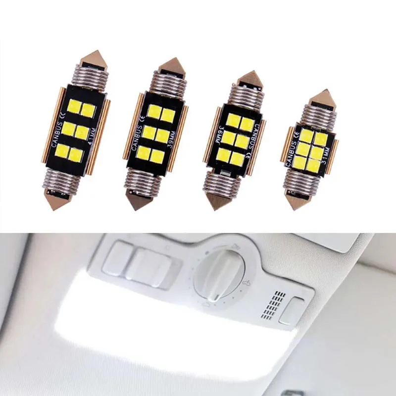

2 шт. новый светодиод c5w 31 мм 36 мм 39 мм 41 мм 6 SMD 3030 чипов светодиодная гирлянда автомобильный купольный светильник Canbus без ошибок автоматическая внутренняя лампа для чтения