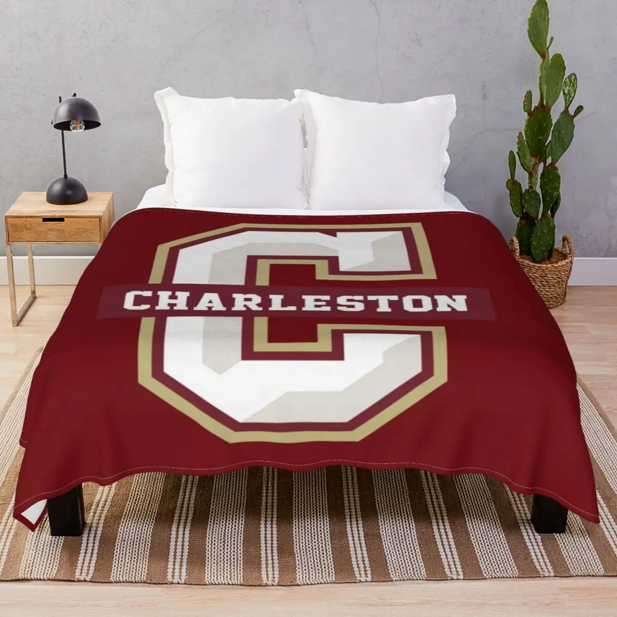 

The Charleston Cougars Blankets Fleece Plush Decoration Comfortable Throw Blanket for Bedding Home Couch Travel Office