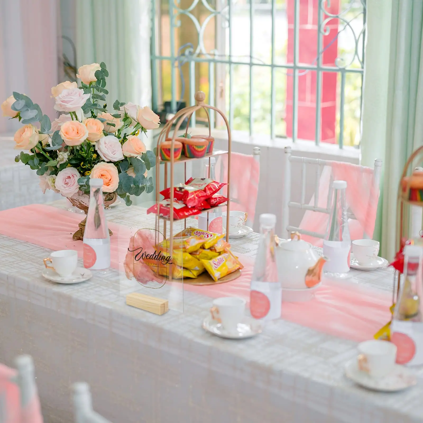 12 шт./набор прозрачные акриловые знаки с деревянной подставкой