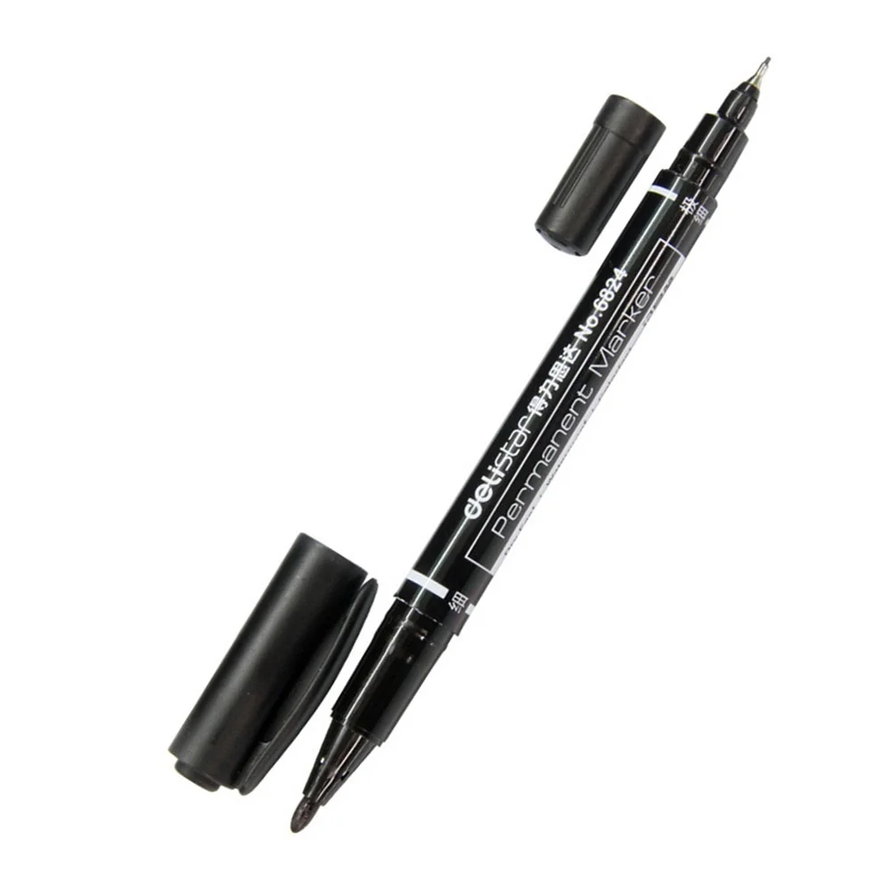 

1pc Deli Colored Dual Tip 0.5/1mm Fast Dry Permanent Oil Marker Pens Fabric Tires Waterproof Fine Point Sharpie Drawing Writing