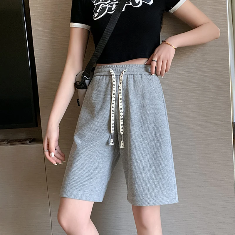 Shorts Women's Cycling Summer Shorts Solid High Waist Black Shorts Oversize Casual Basic Short Pants Korean Fashion CICHENG