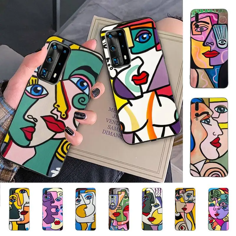 

Picasso Abstract Art Painting Phone Case for Huawei P30 40 20 10 8 9 lite pro plus Psmart2019